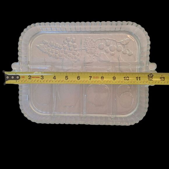 Vintage Indiana Glass Vintage Crystal Happenings 5-Part Relish Tray 60s No. 3678 - Picture 9 of 16